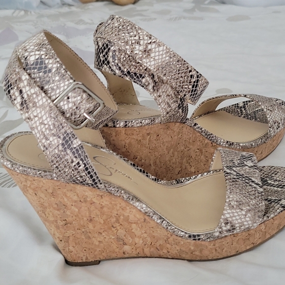 Jessica Simpson Snake Skin Wedges - Picture 2 of 5
